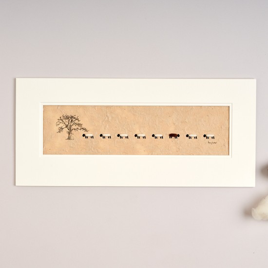 Long Row of Sheep and Derby Tree print