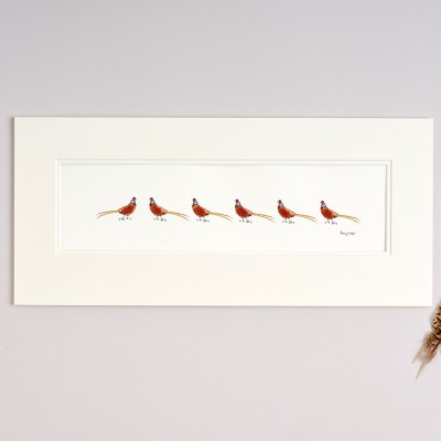 Long Row of Pheasants print