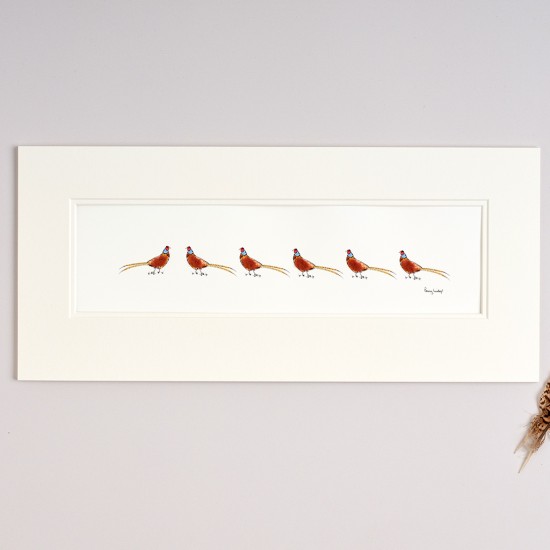 Long Row of Pheasants print