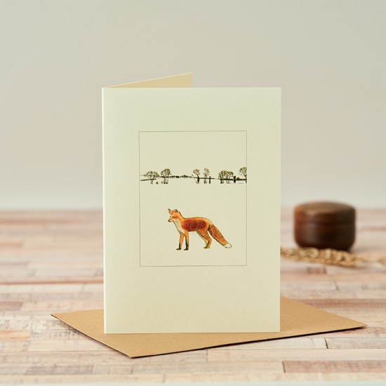 Fox in a landscape card