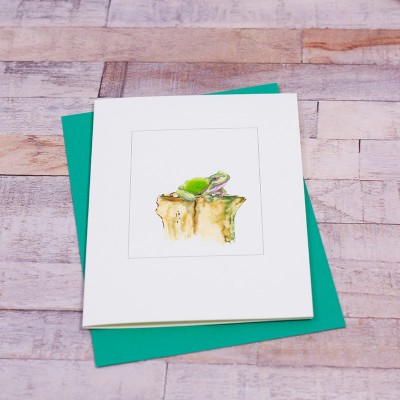 Frog on a tree stump card Frog on a tree stump card