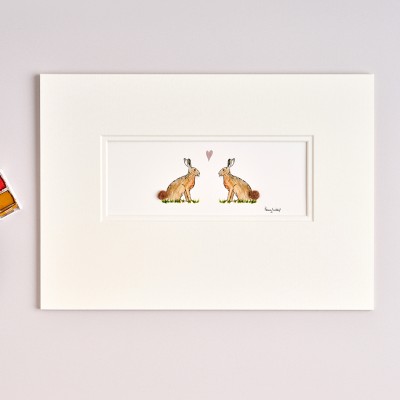Hares in love print