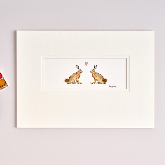 Hares in love print