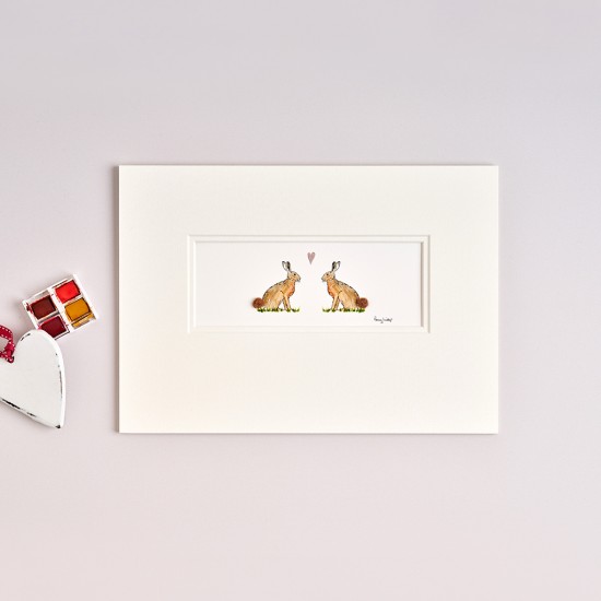 Hares in love print