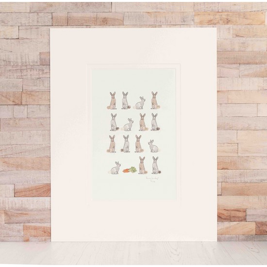 Limited Edition Of Lots Of Rabbits With Carrots print