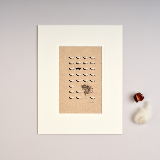 Limited Edition Sheep and Maple tree print