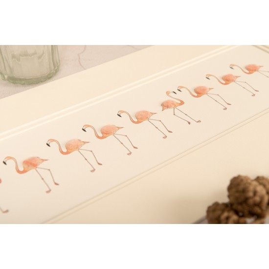  Long Row of Flamingos print