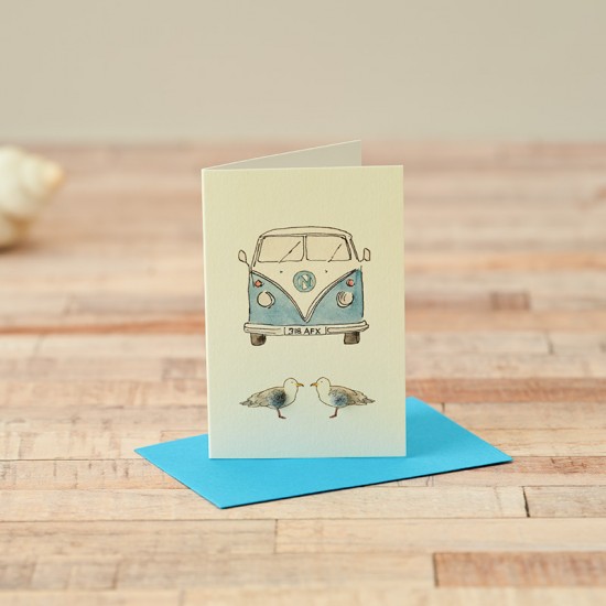 Mini Camper van and seagulls card