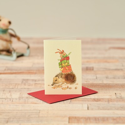 Mini Hedgehog and presents card