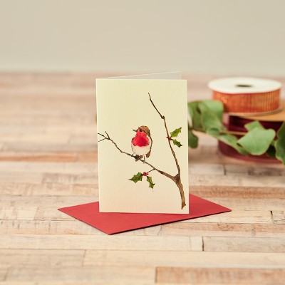 Mini Robin on a twig card