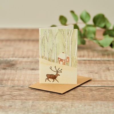 Mini Deer in Winter landscape