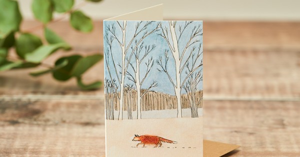 Mini Fox and winter trees card - Papersheep (Trade Only)
