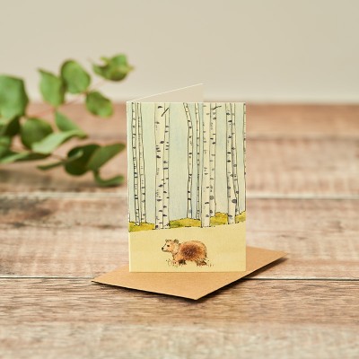 Mini Bear and Winter trees card