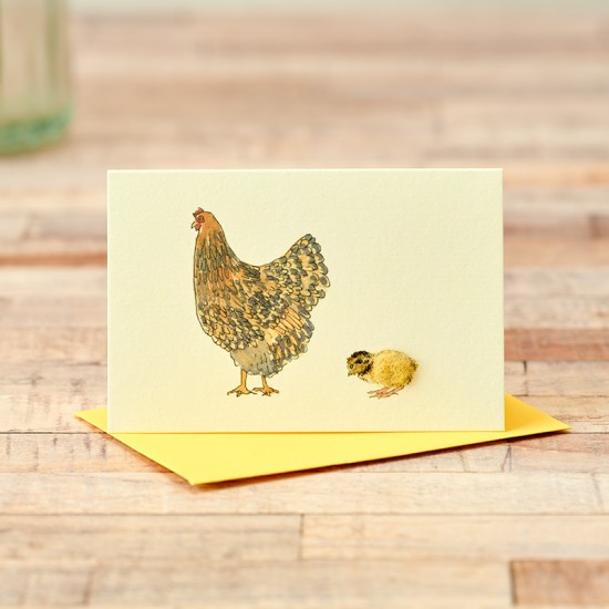 Mini Chicken Wyandotte & chick card