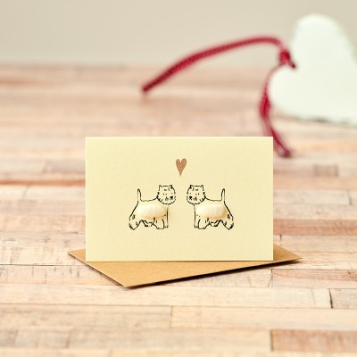 Mini Westies in love card