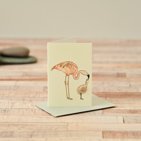 Mini Flamingo and Chick card