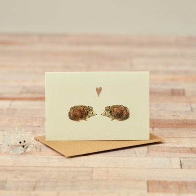 Mini Hedgehogs in love card