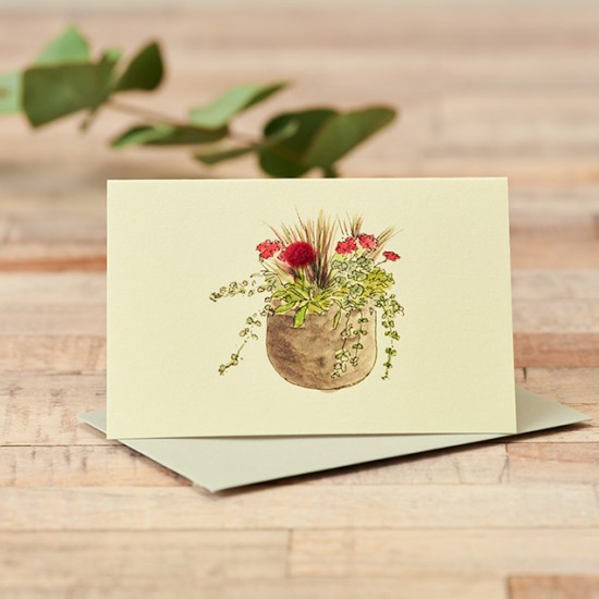 Mini Patio pot of flowers card
