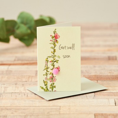 Mini Hollyhocks get well soon card