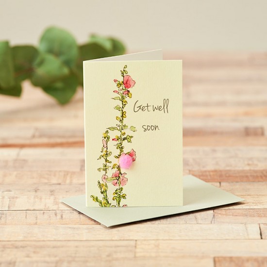 Mini Hollyhocks get well soon card