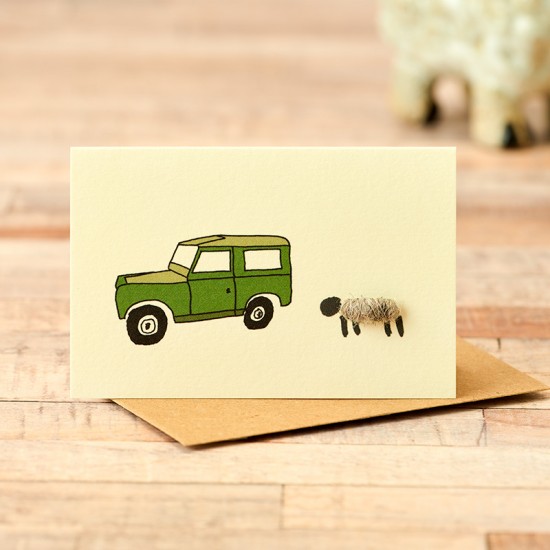 Mini Sheep and Land Rover