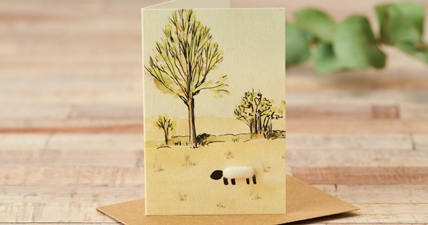 Mini Sheep in Middle Harling card - Mini Cards - Papersheep (Trade Only)