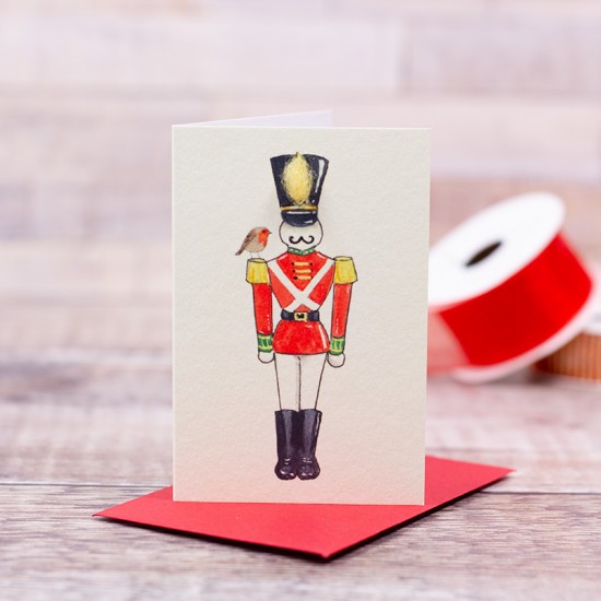 Mini Nutcracker Soldier Christmas card