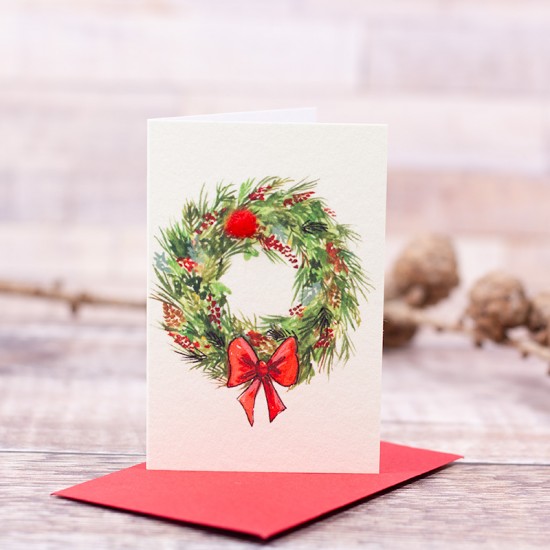 Mini Christmas Wreath card