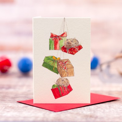 Mini Mice and presents Christmas card
