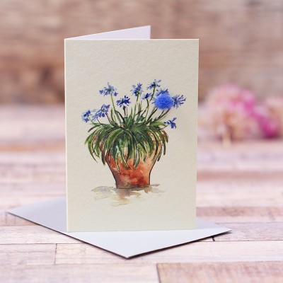 Mini Pot of Agapanthus card Mini Pot of Agapanthus card