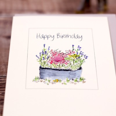 Pot of Hydrangeas - Happy Birthday