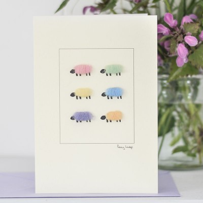 Sheep pastel 6 card Sheep pastel 6 card