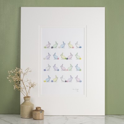 Limited Edition Of 20 Pastel Rabbits print