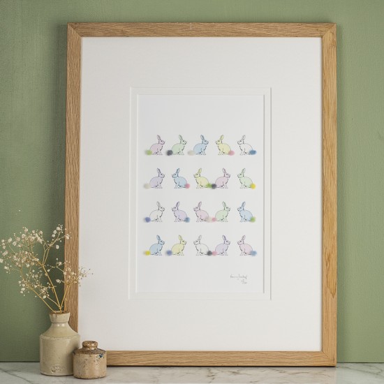Limited Edition Of 20 Pastel Rabbits print
