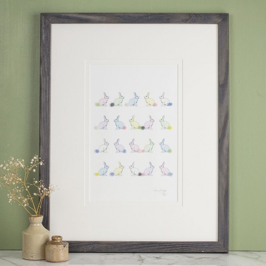 Limited Edition Of 20 Pastel Rabbits print