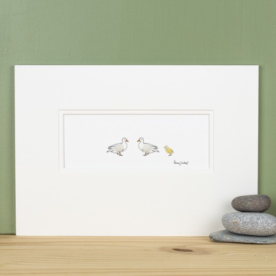 Calling ducks and duckling print