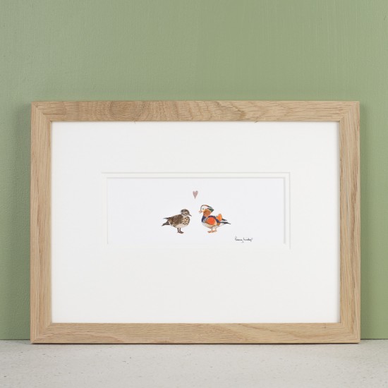 Mandarin ducks in love print