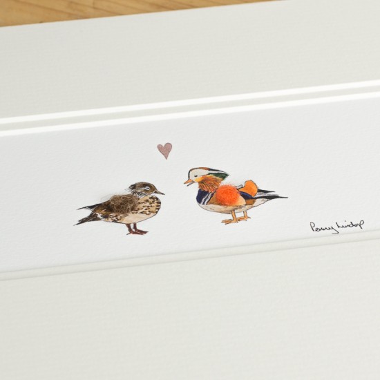 Mandarin ducks in love print