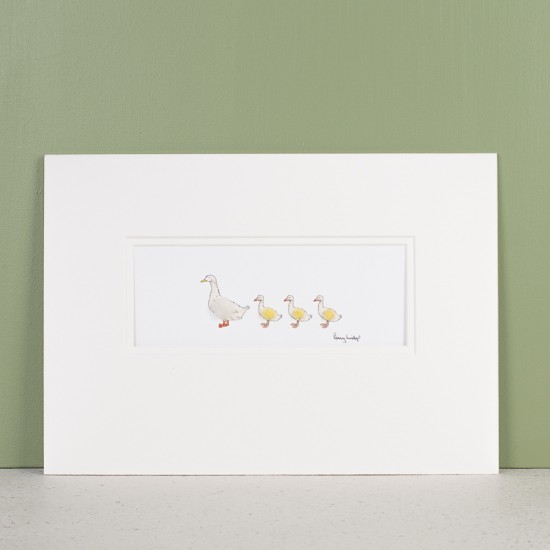 Aylesbury duck and 3 ducklings print