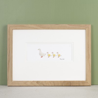 Aylesbury duck and 3 ducklings print