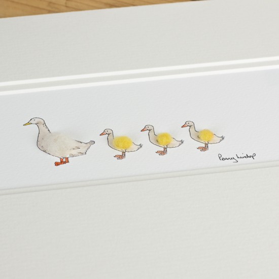 Aylesbury duck and 3 ducklings print