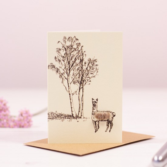 Mini Alpaca and tree card