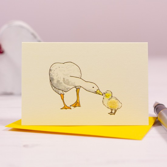 Mini Goose and gosling card