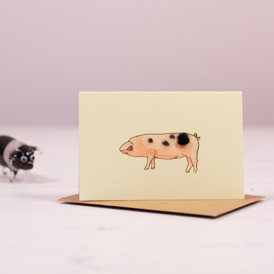 Mini Pig Gloucester Old Spot card