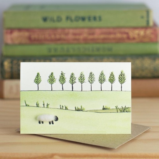 Mini Sheep and line of trees card - Papersheep (Trade Only)