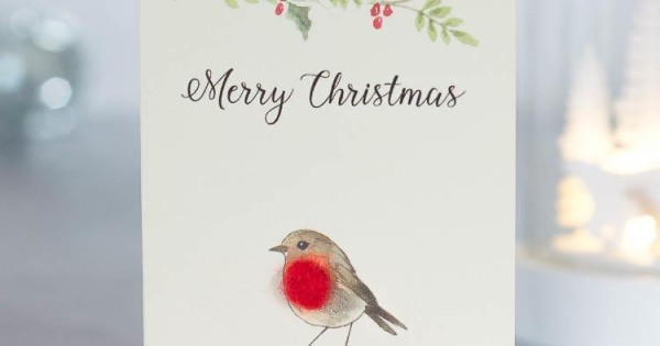 Mini Robin and festive branch card - Papersheep (Trade Only)